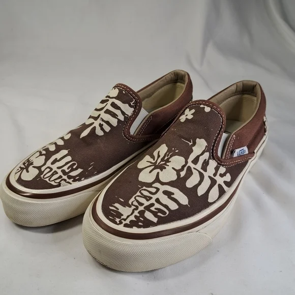 50TH Anniversary Vans Brown & Cream 50th Slip Ons Women's Size 5 - Picture 2 of 10